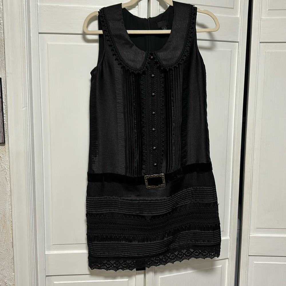 Anna Sui for Target drop waist black satin/lace dress sz. 7 perfect condition